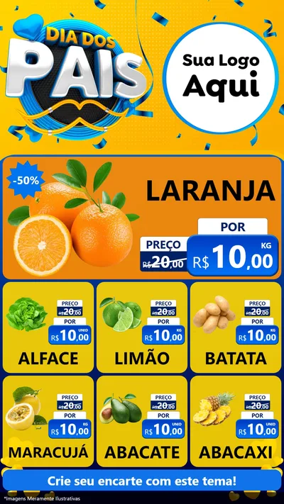 Modelo de Rede Social para Stories com o tema Dia dos Pais para Hortifrúti