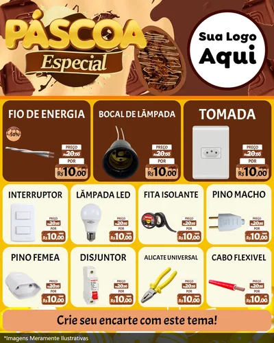 Modelo de Rede Social para Feed Instagram com o tema Páscoa Especial para Materiais Elétricos