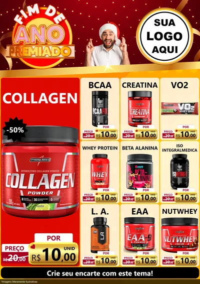 Modelo de Encarte para Encarte A4 Vertical com o tema Fim de Ano Premiado para Suplementos alimentares