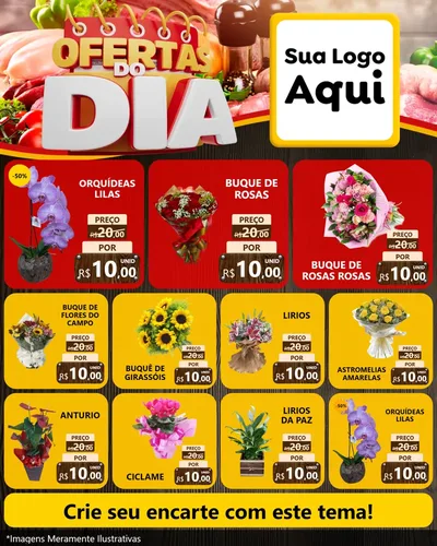 Modelo de Rede Social para Feed Instagram com o tema Ofertas do Dia para Floricultura e jardim