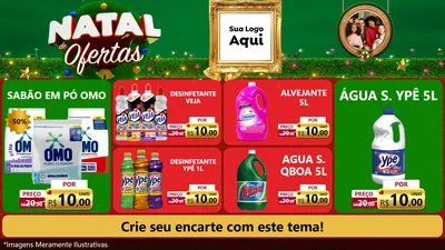 Modelo de TV para TV Horizontal com o tema Natal de Ofertas para Produtos de Limpeza