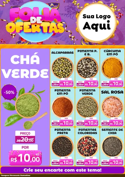 Modelo de Encarte para Encarte A4 Vertical com o tema Folia de Ofertas para Produtos Naturais