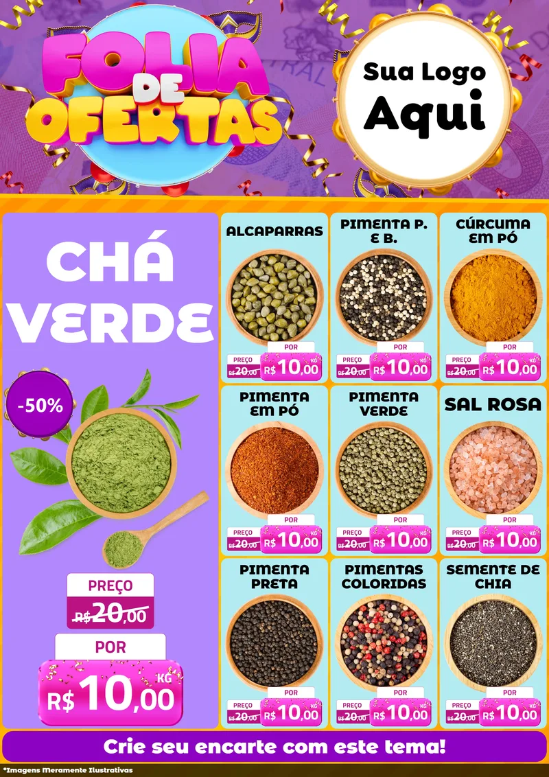 Modelo de Encarte para Encarte A4 Vertical com o tema Folia de Ofertas para Produtos Naturais