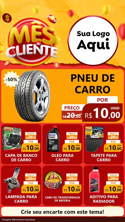 Modelo de Rede Social para Stories com o tema Mês do Cliente para Auto peças