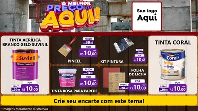 Modelo de TV para TV Horizontal com o tema O Melhor Preço Está Aqui - Construção para Tintas e Ferramentas
