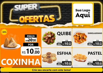 Modelo de Encarte para Encarte A4 Horizontal com o tema Super Ofertas para Salgadaria