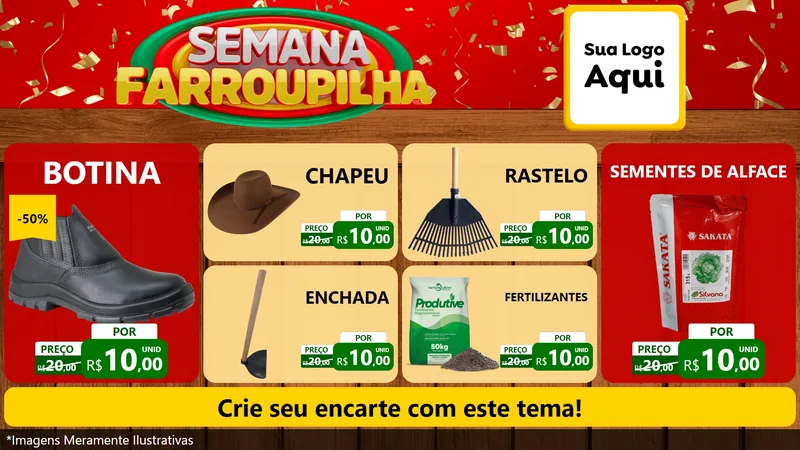 Modelo de TV para TV Horizontal com o tema Semana Farroupilha para Agropecuária