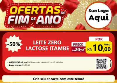 Modelo de Cartaz para Cartaz A4 Horizontal com o tema Ofertas de Fim de Ano para Frios e Laticínios