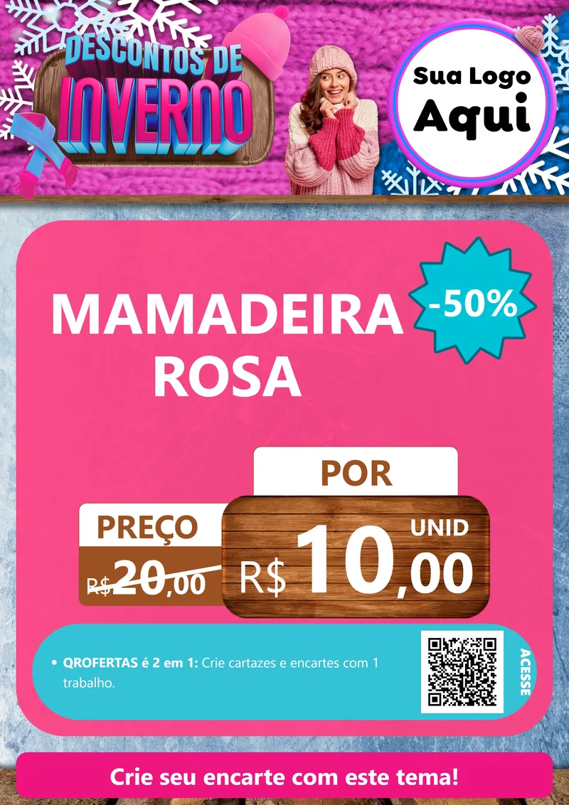 Modelo de Cartaz para Cartaz A4 Vertical com o tema Descontos de Inverno para Bebês