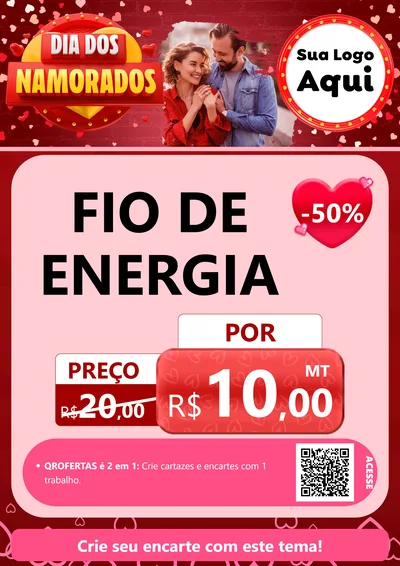 Modelo de Cartaz para Cartaz A4 Vertical com o tema Dia Dos Namorados para Materiais Elétricos