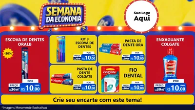 Modelo de TV para TV Horizontal com o tema Semana da Economia para Higiene Pessoal