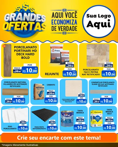 Modelo de Rede Social para Feed Instagram com o tema Grandes Ofertas para Pisos e revestimentos