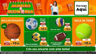 Modelo de TV para TV Horizontal com o tema Janeiro da Economia para Artigos Esportivos