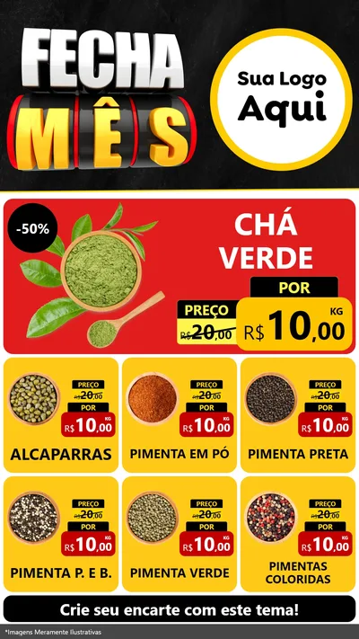 Modelo de Rede Social para Stories com o tema Fecha Mês para Produtos Naturais