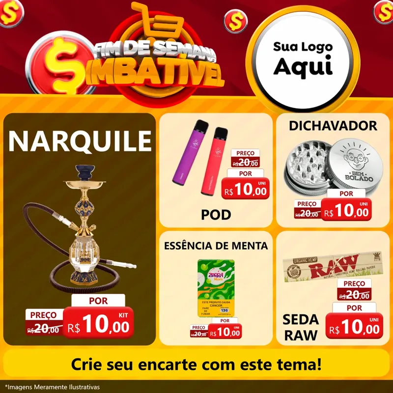 Modelo de Rede Social para Feed Facebook com o tema Fim de Semana Imbatível para Tabacaria