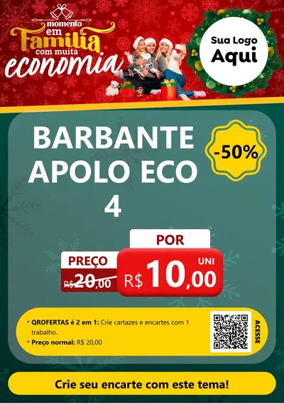 Modelo de Cartaz para Cartaz A4 Vertical com o tema Momento em Família (Natal) para Armarinho e Aviamentos