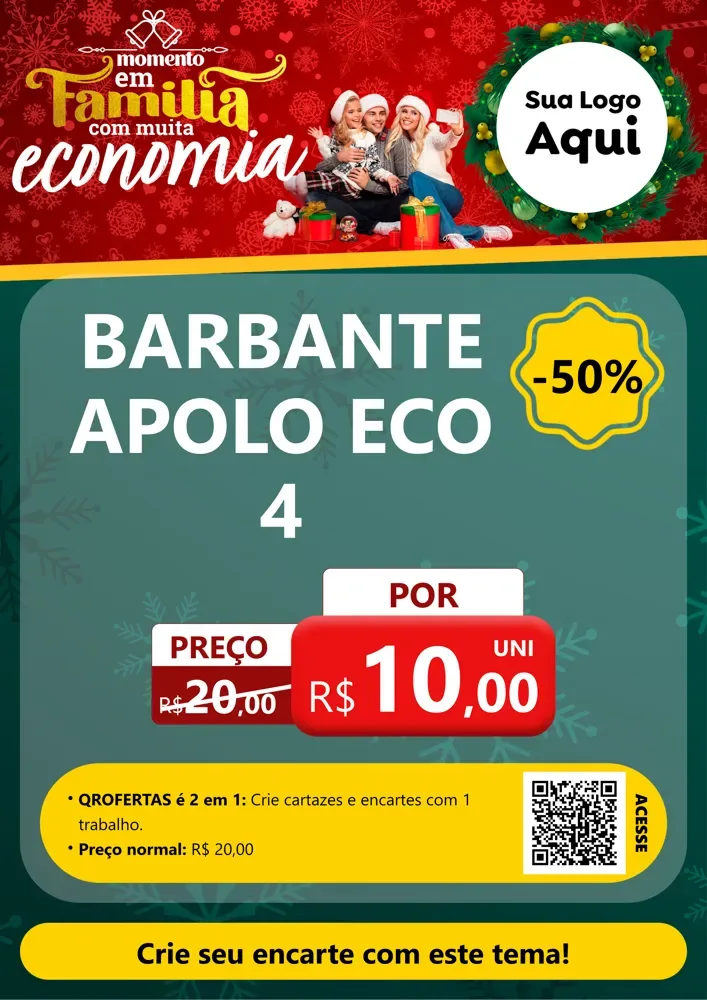 Modelo de Cartaz para Cartaz A4 Vertical com o tema Momento em Família (Natal) para Armarinho e Aviamentos
