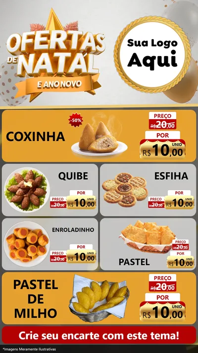 Modelo de TV para TV Vertical com o tema Ofertas De Natal E Ano Novo para Salgadaria