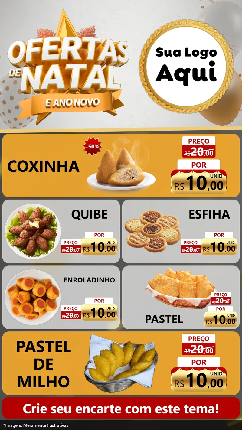 Modelo de TV para TV Vertical com o tema Ofertas De Natal E Ano Novo para Salgadaria