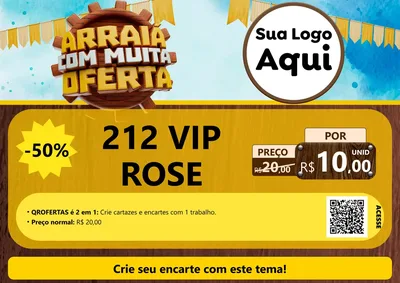 Modelo de Cartaz para Cartaz A4 Horizontal com o tema Ofertas de São João - Junina para Perfumes