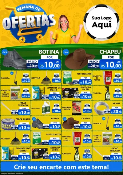 Modelo de Encarte para Encarte A4 Vertical com o tema Semana de Ofertas - Copa para Agropecuária