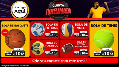 Modelo de TV para TV Horizontal com o tema Quinta Turbinada para Artigos Esportivos