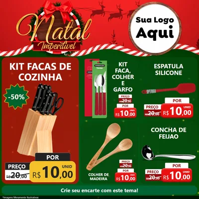 Modelo de Rede Social para Feed Facebook com o tema Natal Imperdível para Utilidades Domésticas