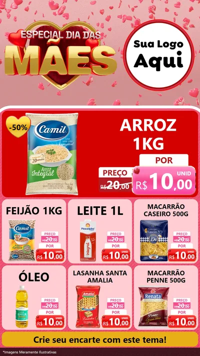 Modelo de Rede Social para Stories com o tema Especial Dia Das Mães para Supermercado