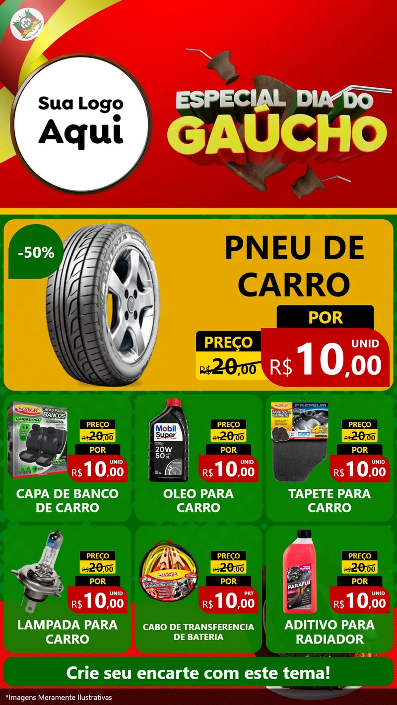 Modelo de Rede Social para Stories com o tema Especial Dia do Gaúcho para Auto peças
