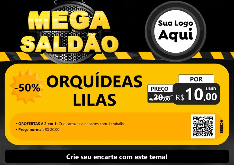 Modelo de Cartaz para Cartaz A4 Horizontal com o tema Mega Saldão para Floricultura e jardim