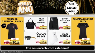 Modelo de TV para TV Horizontal com o tema Ofertas de Fim de Ano para Roupas e acessórios