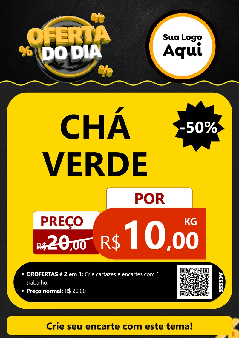 Modelo de Cartaz para Cartaz A4 Vertical com o tema Oferta Do Dia para Produtos Naturais