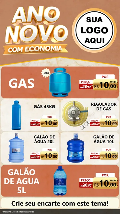 Modelo de TV para TV Vertical com o tema Ano Novo Com Economia para Água e gás