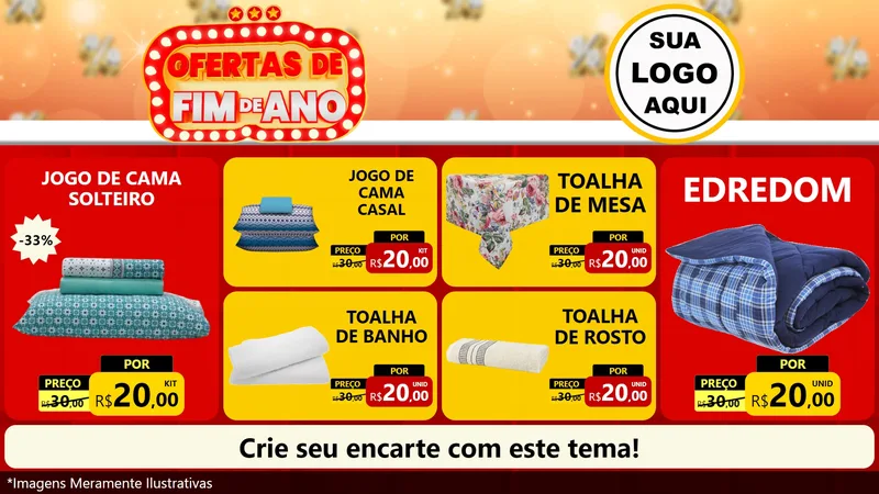 Modelo de TV para TV Horizontal com o tema Ofertas de Fim de Ano para Cama, Mesa e Banho