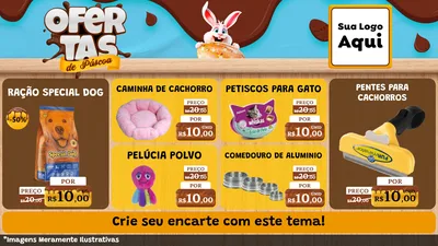 Modelo de TV para TV Horizontal com o tema Ofertas de Páscoa para Pet Shop