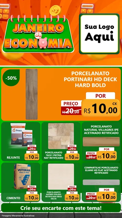 Modelo de Rede Social para Stories com o tema Janeiro da Economia para Pisos e revestimentos