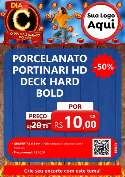 Modelo de Cartaz para Cartaz A4 Vertical com o tema Dia C - O Dia Mais Barato Do Mês para Pisos e revestimentos