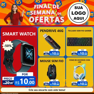 Modelo de Rede Social para Feed Facebook com o tema Final de Semana de Ofertas para Informática