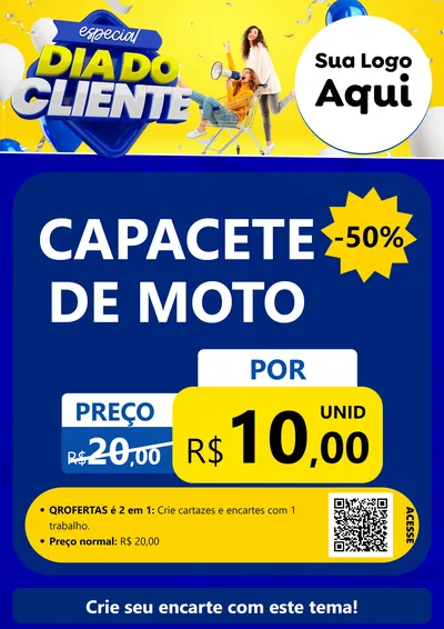 Modelo de Cartaz para Cartaz A4 Vertical com o tema Especial Dia do Cliente para Moto peças