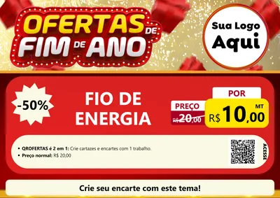 Modelo de Cartaz para Cartaz A4 Horizontal com o tema Ofertas de Fim de Ano para Materiais Elétricos