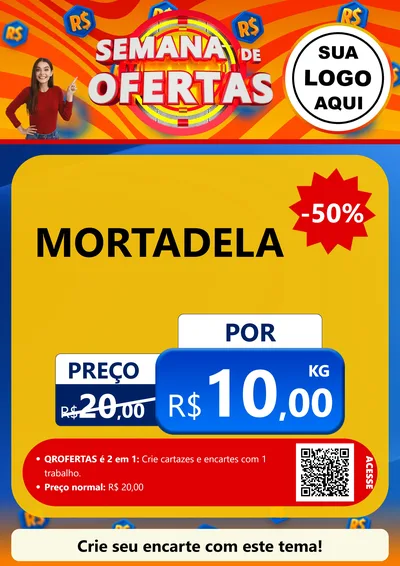 Modelo de Cartaz para Cartaz A4 Vertical com o tema Semana de Ofertas para Frios e Laticínios