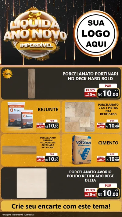 Modelo de TV para TV Vertical com o tema Liquida Ano Novo Imperdível para Pisos e revestimentos