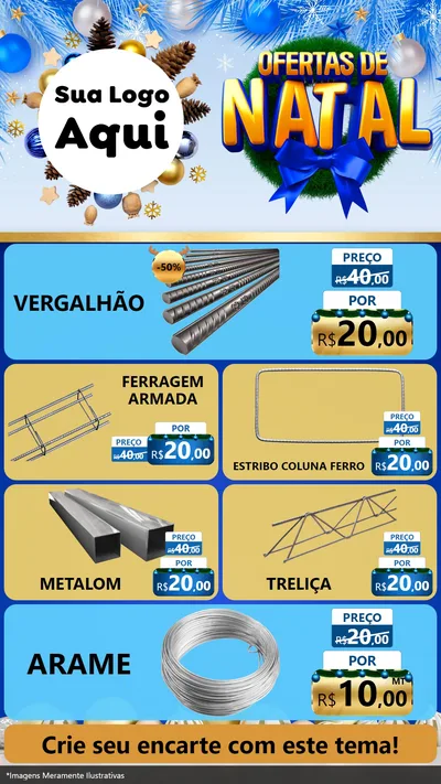 Modelo de TV para TV Vertical com o tema Ofertas de Natal para Ferragens