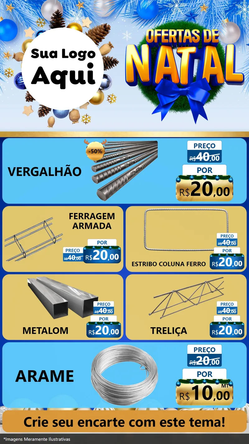 Modelo de TV para TV Vertical com o tema Ofertas de Natal para Ferragens