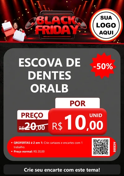 Modelo de Cartaz para Cartaz A4 Vertical com o tema Black Friday para Higiene Pessoal