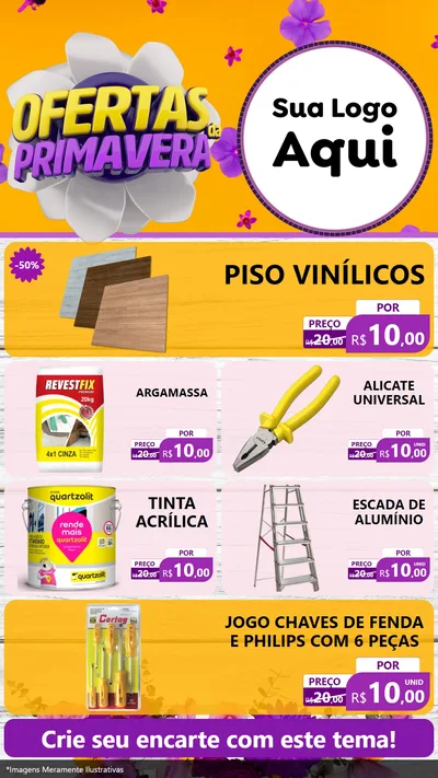 Modelo de TV para TV Vertical com o tema Ofertas Da Primavera para Material para Construção