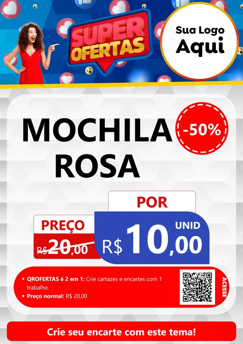 Modelo de Cartaz para Cartaz A4 Vertical com o tema Super Ofertas para Papelaria