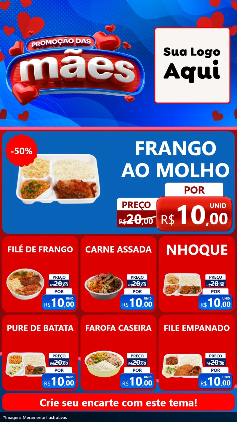 Modelo de Rede Social para Stories com o tema Promoção das Mães para Restaurante