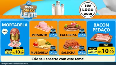 Modelo de TV para TV Horizontal com o tema Sexta Dia do Leite para Frios e Laticínios