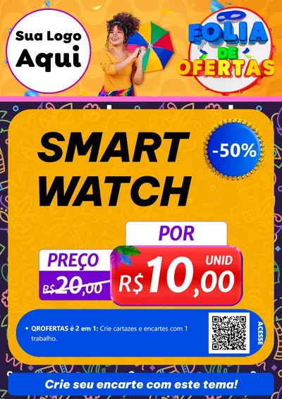 Modelo de Cartaz para Cartaz A4 Vertical com o tema Folia de Ofertas para Informática